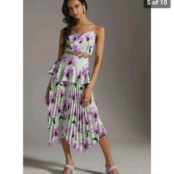 Anthropologie Delfi Collective Pleated Midi Dress Size Xs $444 - Picture 5 of 10